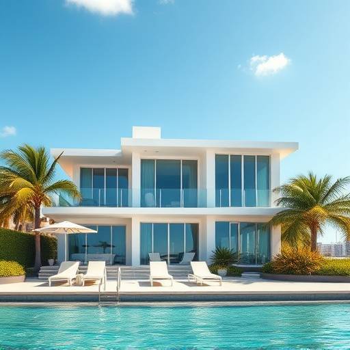 A beachfront villa in Miami, Florida