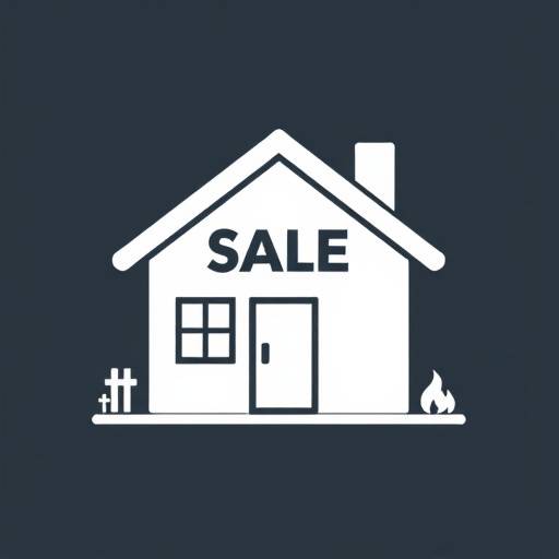 An icon representing a house, symbolizing property sales and purchase.